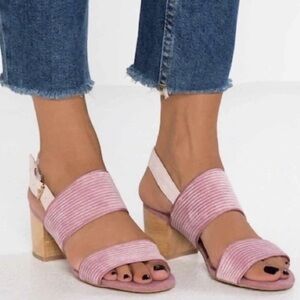 Toms Poppy Corduroy Slingback Sandals Heels Size 6.5 Maeve Pink NWTS